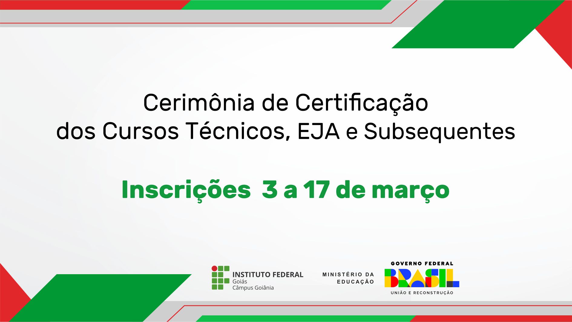 Solenidade de Certificação – IFG Câmpus Goiânia
